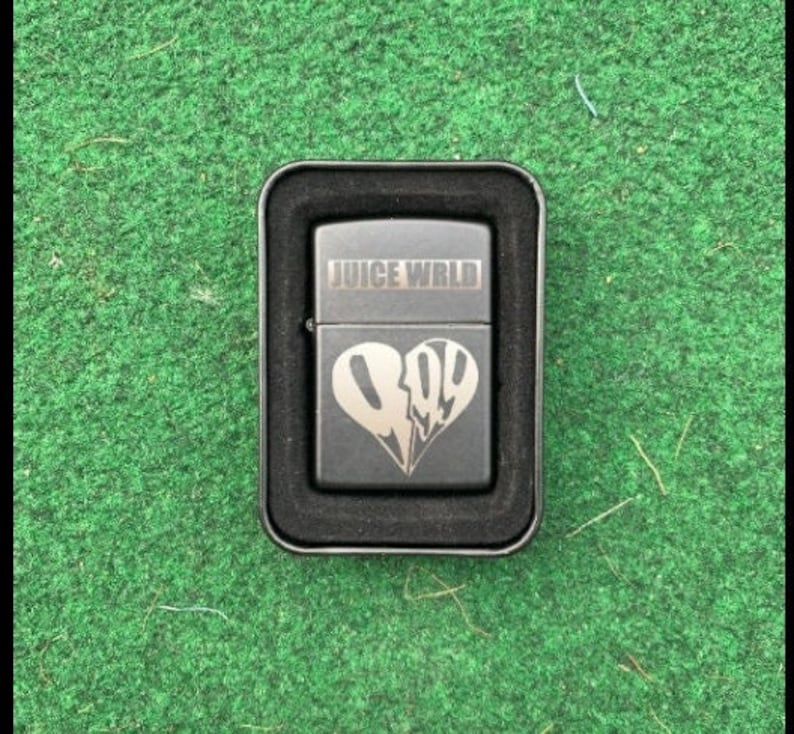 999 Angel Numbers with Heart Engraved Black Lighter 