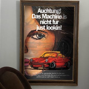 Poster Porsche classica, Porsche 911 Turbo, arte murale Porsche d&#39;epoca, arte automobilistica