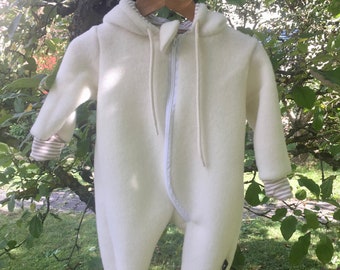 Wool fleece overall 100% organic wool