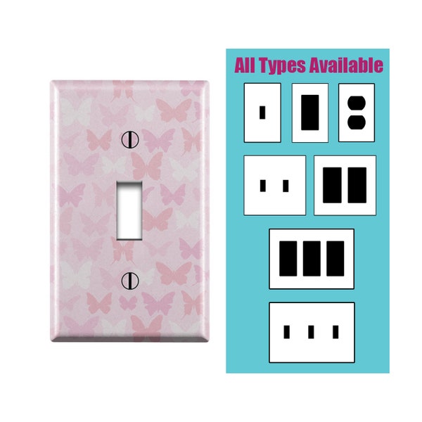 Wall Switch Plate, Cute Butterfly Design Pattern, Toggle / Decora / Outlet Decorative light Cover