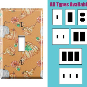Wall Switch Plate, Watercolor Pumpkins Pattern, Toggle / Decora / Outlet Decorative light Cover