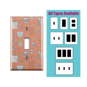 Wall Switch Plate, Medical Clinic Design Pattern, Toggle / Decora / Outlet Decorative light Cover