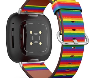 rainbow fitbit versa band