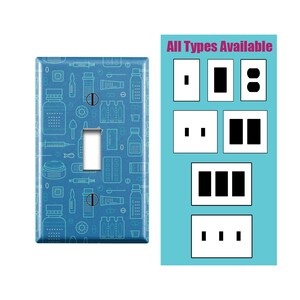Wall Switch Plate, Medical Drugstore Pharmacy Design Pattern, Toggle / Decora / Outlet Decorative light Cover
