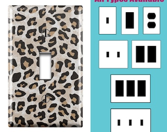 Decorative Light Switch Wall Plate Rainbow Leopard Animal Print Switch Plate Cover Decorative Light Switch Wall Plate Rainbow Leopard Animal Print Switch Plate Cover