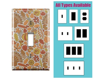 Wall Switch Plate, Thanksgiving Day Various Design Pattern, Toggle / Decora / Outlet Decorative light Cover