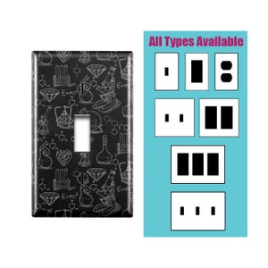 Wall Switch Plate, Science Vintage Chemistry Design Pattern, Toggle / Decora / Outlet Decorative light Cover