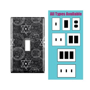 Wall Switch Plate, Mystic Occult Symbols Print Pattern, Toggle / Decora / Outlet Decorative light Cover