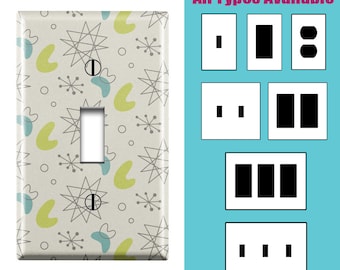 Wall Switch Plate, Mid Century Modern Print Pattern, Toggle / Decora / Outlet Decorative light Cover