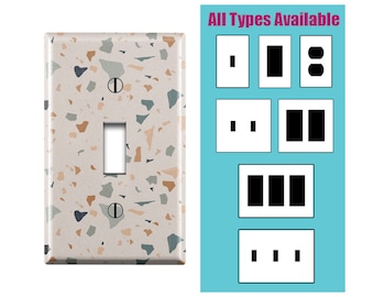 Wall Switch Plate, Beautiful Terrazzo Design Pattern, Toggle / Decora / Outlet Decorative light Cover