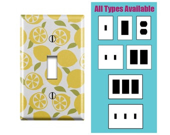 Wall Switch Plate, Lemons Design Pattern, Toggle / Decora / Outlet Decorative light Cover