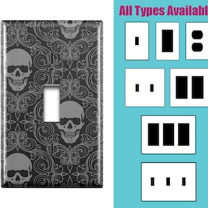 Wall Switch Plate, Skulls Pattern, Toggle / Decora / Outlet Decorative light Cover
