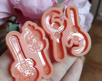 Anime galaxy princess earrings molds - kawaii moon wand