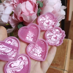 Japanese earrings aesthetic molds - moldes silicona demon, girls, tiger