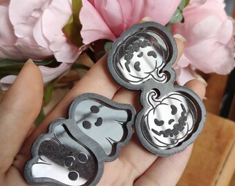 Halloween pumpkin and ghost earrings molds - silicone molds spooky season witchy earrings