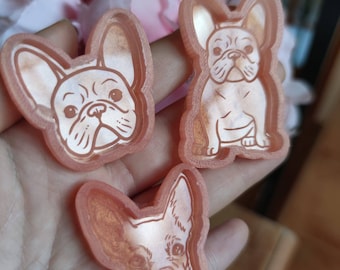 Kawaii animals two molds - silicone molds pets dogs chihuahua, bulldog