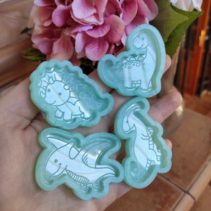 Chibi-Dinosaurier-Formen - Kawaii-Dinosaurier-Silikonformen Tiere Schlüsselanhänger