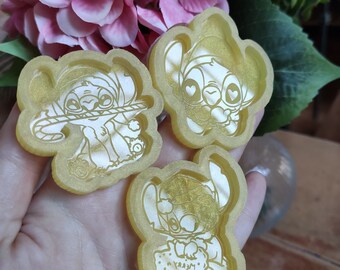 Blue alien ohana, aloha christmas eve super cute silicone molds- kawaii alien silicone molds