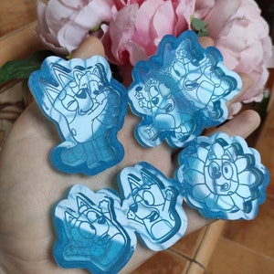 Blue dog series kawaii chibi animals molds - moldes silicona perro