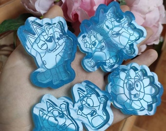 Blue dog series kawaii chibi animals molds - dog silicone molds