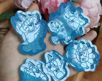 Blue dog series kawaii chibi animals molds - dog silicone molds