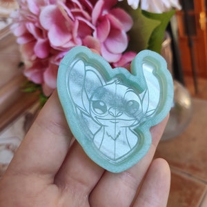 Blaue Alien Cuople Herz Ohrringe Form - Kawaii Tiere süße Ohrringe Form