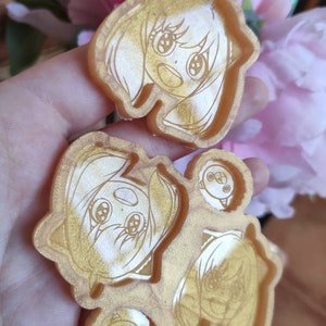 Spy anime series molds - kawaii chibi pink hair girl silicone mold