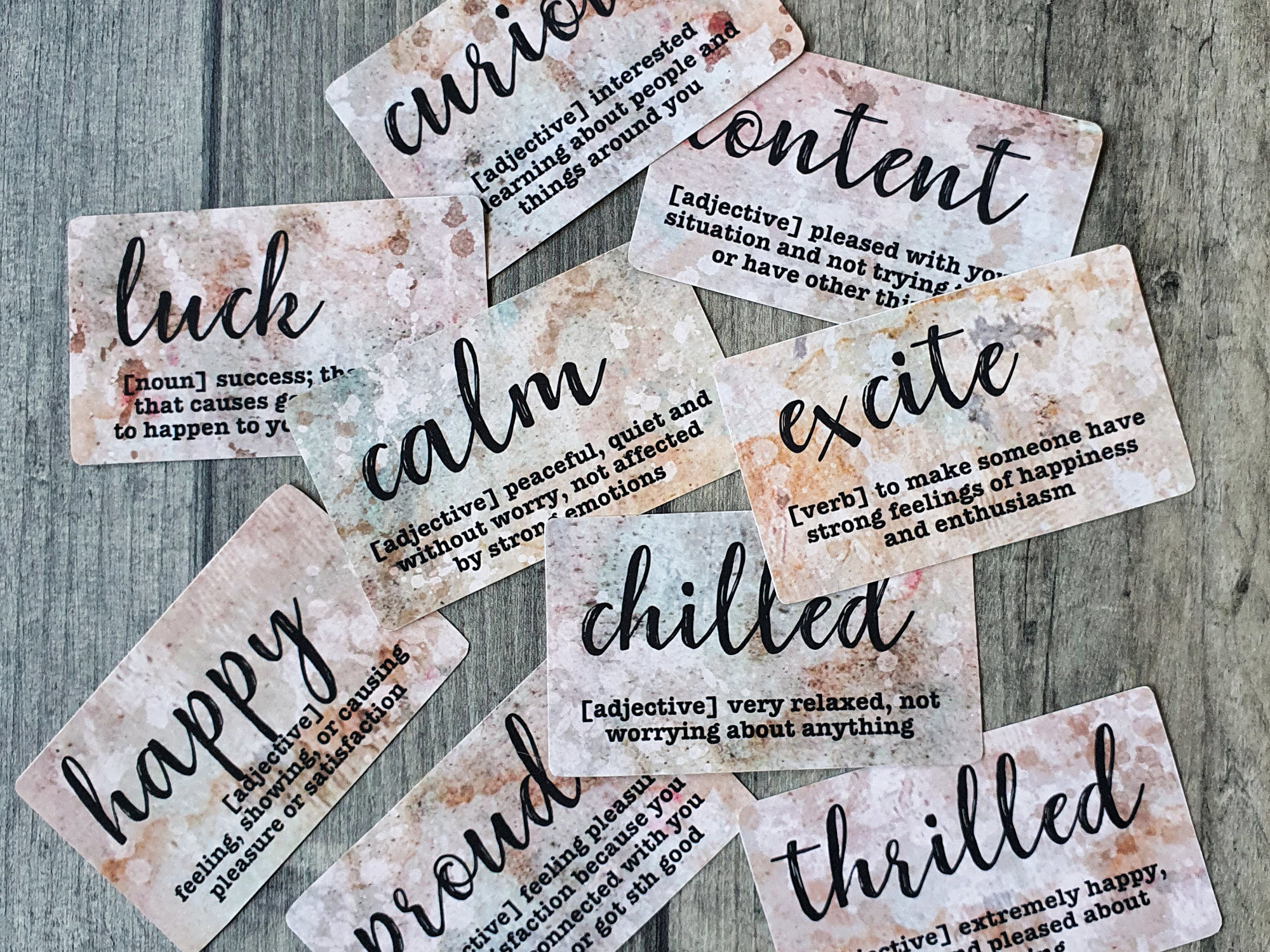 Printable Word Card Set for Journaling and Scrapbooking || Dictionary ...