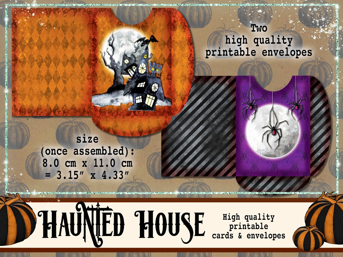 Cute Halloween Printable Ephemera Pack, Digital Haunted Mansion Gothic ...