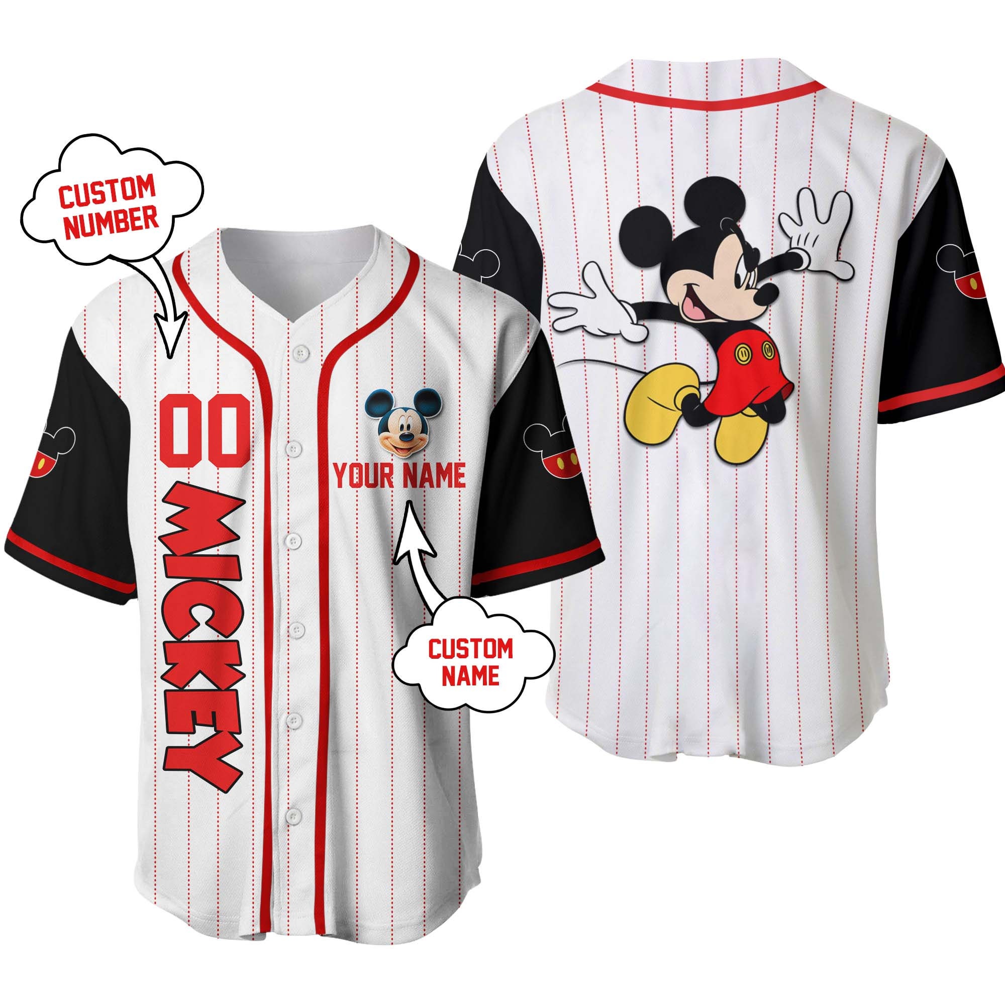 Mickey Mouse Personalized Baseball Jersey