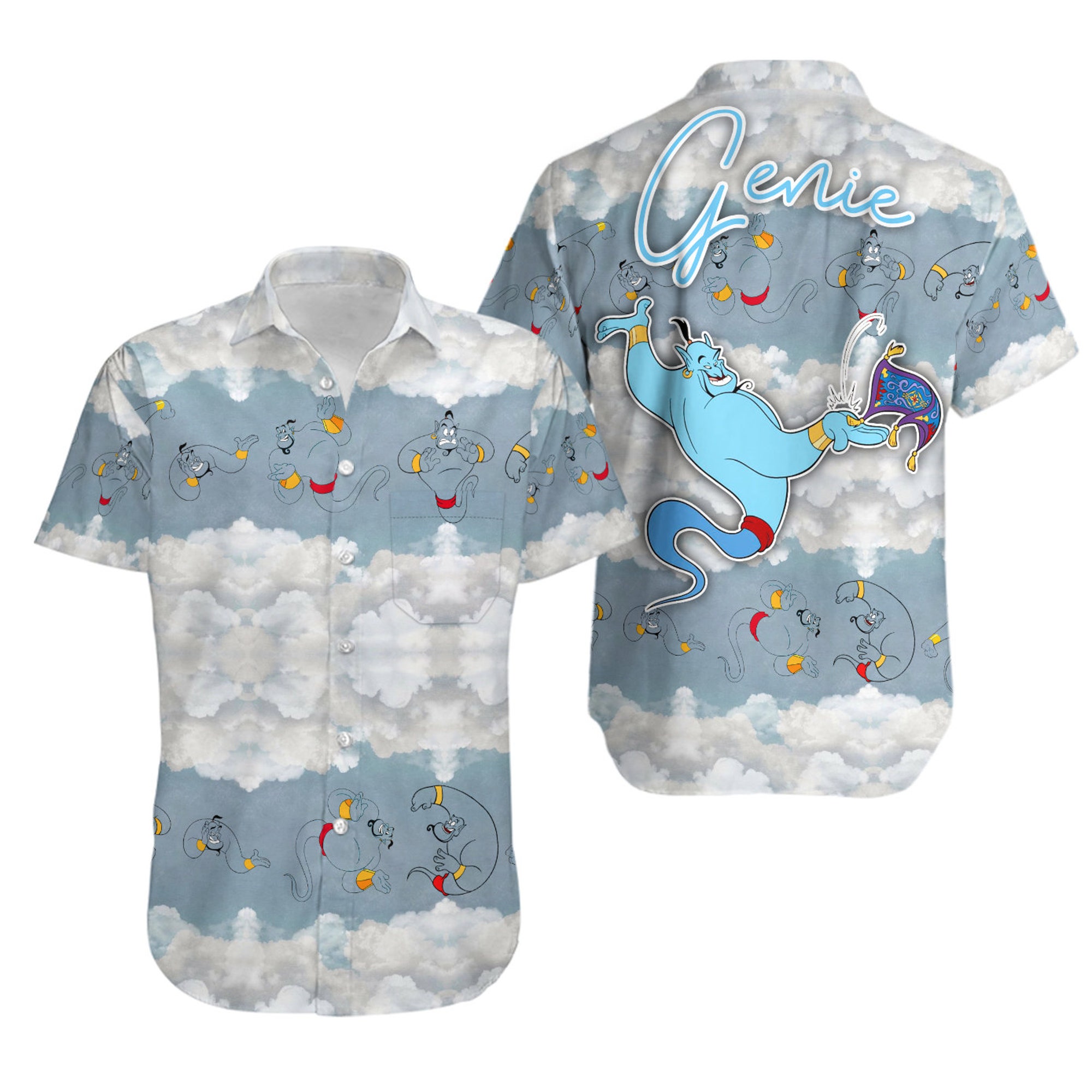 Genie Aladdin Disney Hawaiian Summer Tropical Hawaiian Shirt