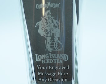 Personalise Captain Morgan Long Island Iced Tea Glass Engraved Gift for Him or Her