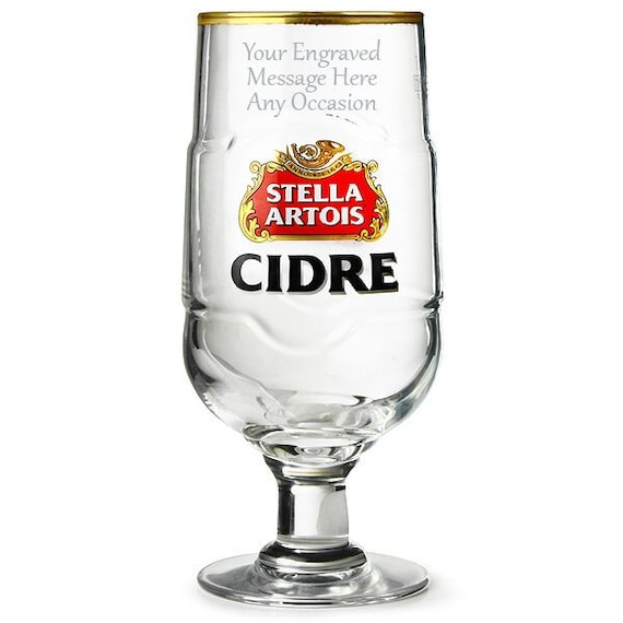 Engraved Stella Artois Chalice Pint Glass. Personalised With Your Message.  Great for Dad or a Stella Lover 