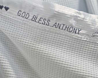 Embroidered Baptism Blanket | Personalized Christening Keepsake  | Baby Dedication Gift