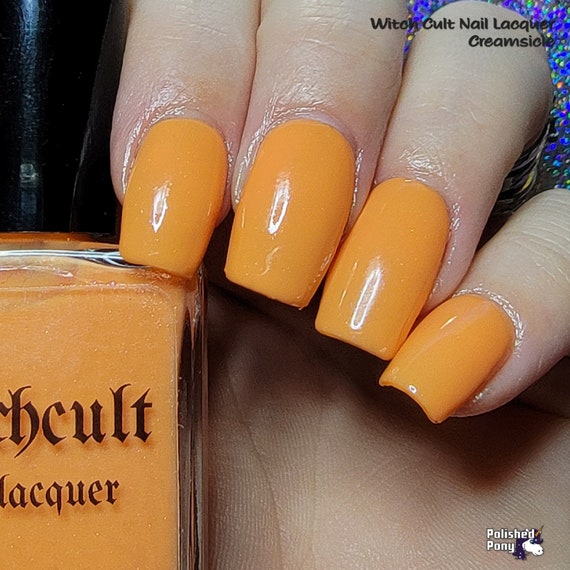 Creamsicle orange Nail Polish With Blue Shimmer 0.50 Fl Oz/15 Etsy