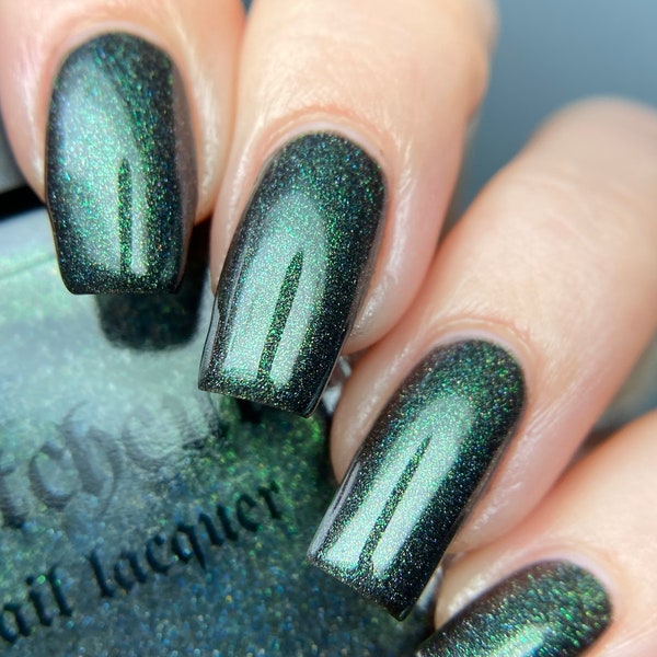 Orion- Blackened Green Holographic Nail Polish 15 ml/0.50 fl oz