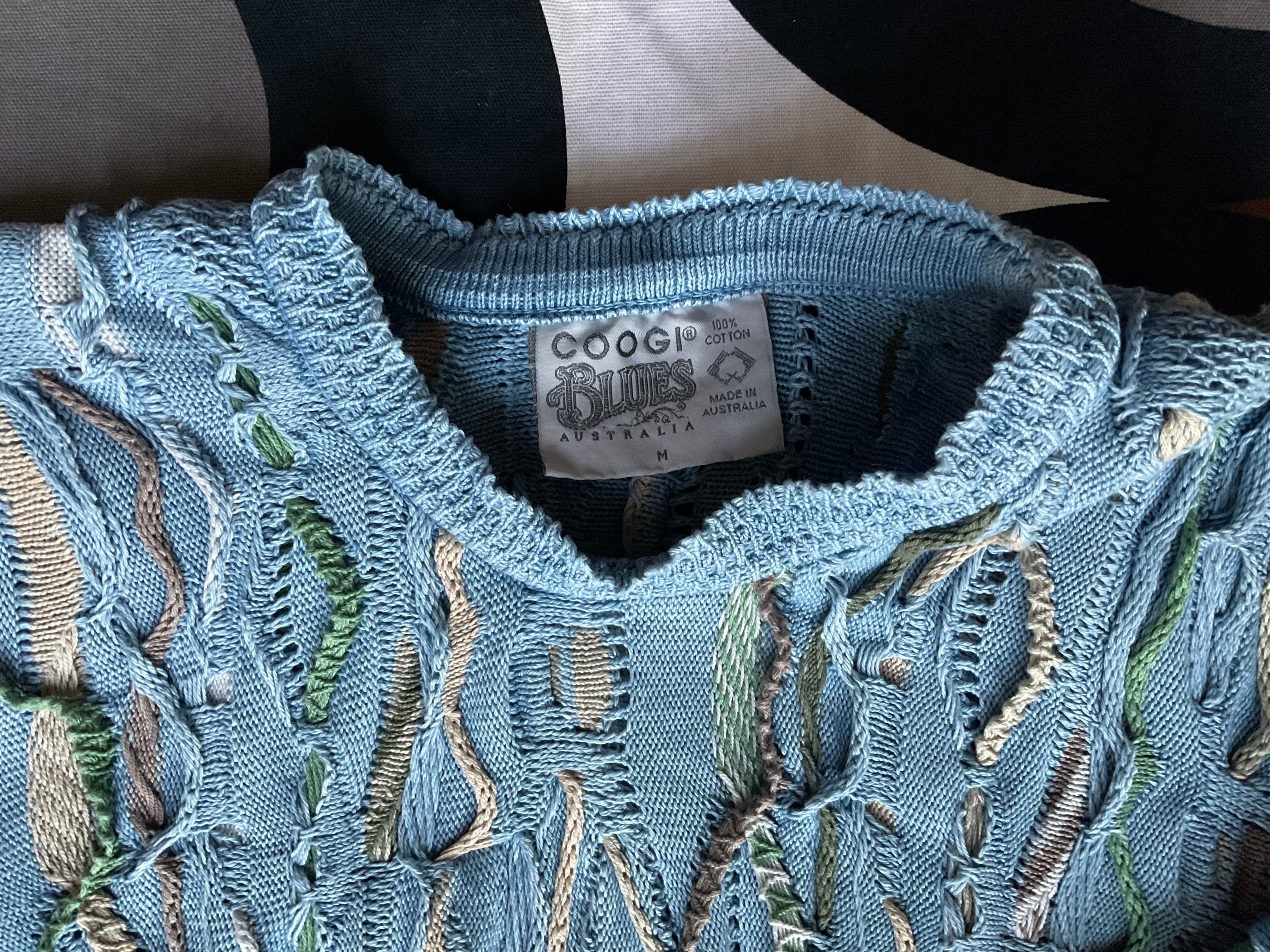 Vintage COOGI Blues 3d-knitted Cotton Jumper, Made in Vintage COOGI Blues 3d-knitted Cotton Jumper, Made in