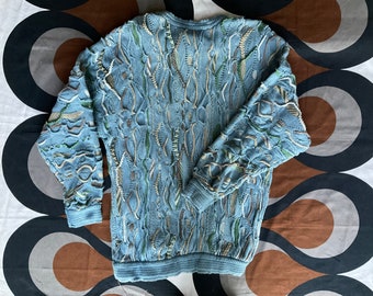 Vintage COOGI Blues 3D-knitted cotton jumper, made in Australia, Medium.