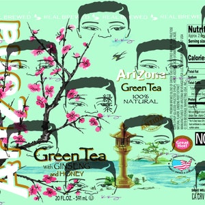 Arizona Green Tea Tumbler Wrap - PNG 300 DPI Sublimation Wrap
