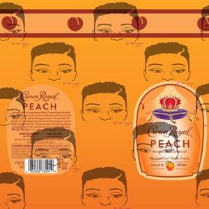 Peach Crown Royal Tumbler Wrap - PNG 300 DPI Sublimation Wrap