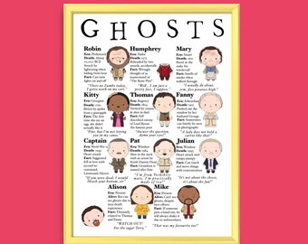 Ghosts BBC Sitcom Print | British TV Comedy Character Poster Unframed