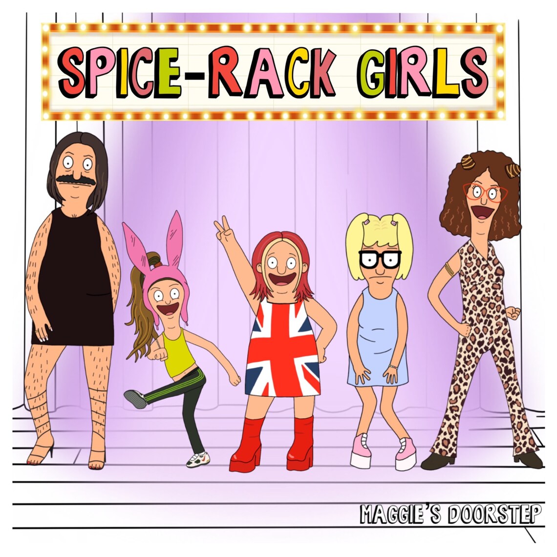 Bobs Burgers Spice Rack Girls Unframed Print 8 X 8 Inches Square Print ...