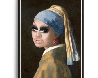 Drag Race Queen Trixie Mattel Unframed A4 Print | Skinny legend as the Girl with the Pearl Earring | Read description below for more info!
