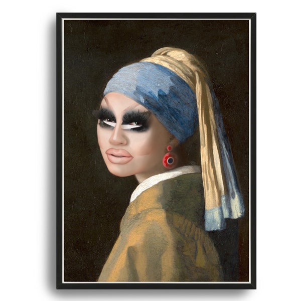 Drag Race Queen Trixie Mattel Unframed A4 Print | Skinny legend as the Girl with the Pearl Earring | Read description below for more info!