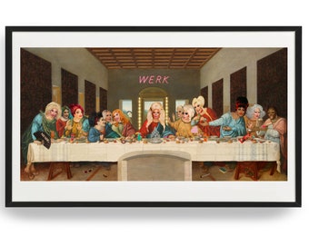 Drag Race The Last Supper Unframed Print | Favourite Drag Queens Parody | 11.7 x 6 inches Print | Read description below for more info!