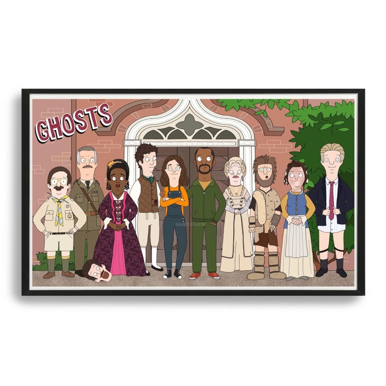 Sitcom Fanarts Ghosts BBC Cartoon Print | British Comedy Sitcom, Fan Art - Etsy