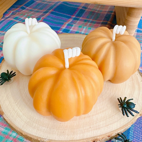 Aesthetic Pumpkin Candles | Fall Candles | Halloween Candles | Halloween Decor