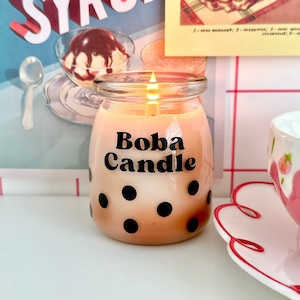 Bubble Tea Candle | Brown Sugar Milk Tea Candle | Boba Candle | Food Candle | 6oz Soy Container Candle