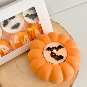 Halloween Pumpkin Candle Holder | Halloween Tealight Candles | Pumpkin Tealight Holder | Fall Candle Decor | Jesmonite Candle Holder