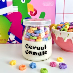 Fruit Loops Cereal Candle: Fun Dessert Soy Wax Candle